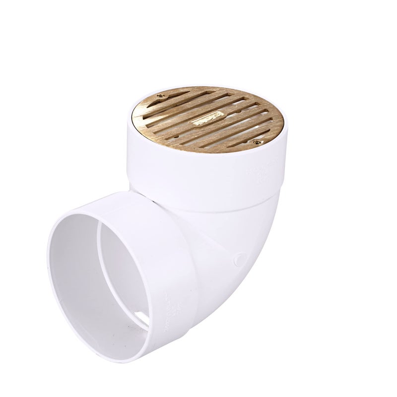 NDS 910B, 4 In. Round Grate Drain Cover, with PVC Collar, Connects to 3 Inch Drain Pipe & 4 Inch Drain Fittings, for Small Lawns, Landscaping and Patios, Satin Brass - Image 4